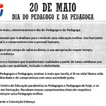 20 DE MAIO DIA DO PEDAGOGO E DA PEDAGOGA