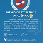 Convite para cerimônia de premiação de excelência acadêmica