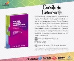 Convite - Lançamento do Livro:  "Por uma educação emancipatória: lutas e resistências em defesa das infâncias"