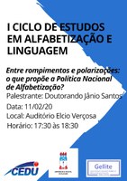 Grupo de pesquisa realizará Ciclo de Estudos em Alfabetização e Linguagem