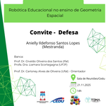 Convite para defesa de Anielly Ildefonso Santos Lopes