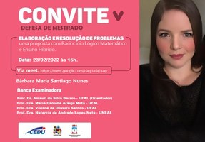 Convite para defesa de Bárbara Maria Santiago Nunes