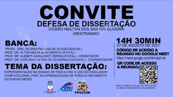 Convite para defesa de Cícero Neilton dos Santos Oliveira