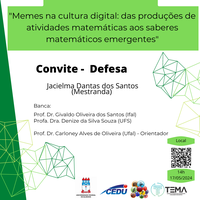 Convite para defesa de Jacielma Dantas dos Santos