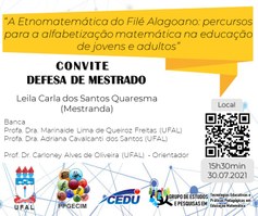 Convite para defesa de Leila Carla dos Santos Quaresma