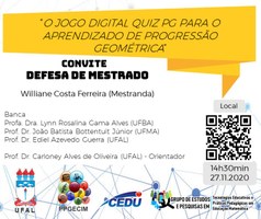 Convite para defesa de Williane Ferreira