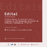 PPGECIM lança edital para credenciamento docente