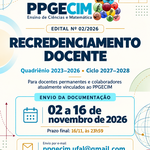 PPGECIM/UFAL divulga edital de recredenciamento docente